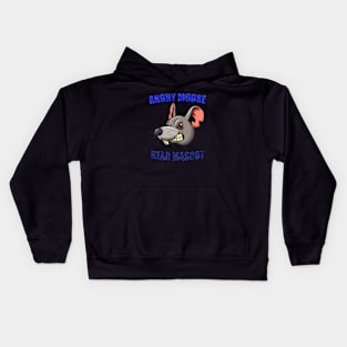 Angry Mouse Head Mascot T shirt Blue Kids Hoodie